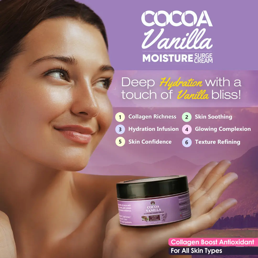 Best of 3 Facial Combo I Cocoa Vanilla Moisture Surge Cream & Shine Up Insta Glow Mask & Cotton Candy Whipped Cream Soap