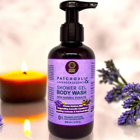Shower Gel Duo Combo I Patchouli Lavender Essence & Neem Tulsi Rejuvenation Shower Gel/Body Wash with Aloe Vera & Natural Extracts