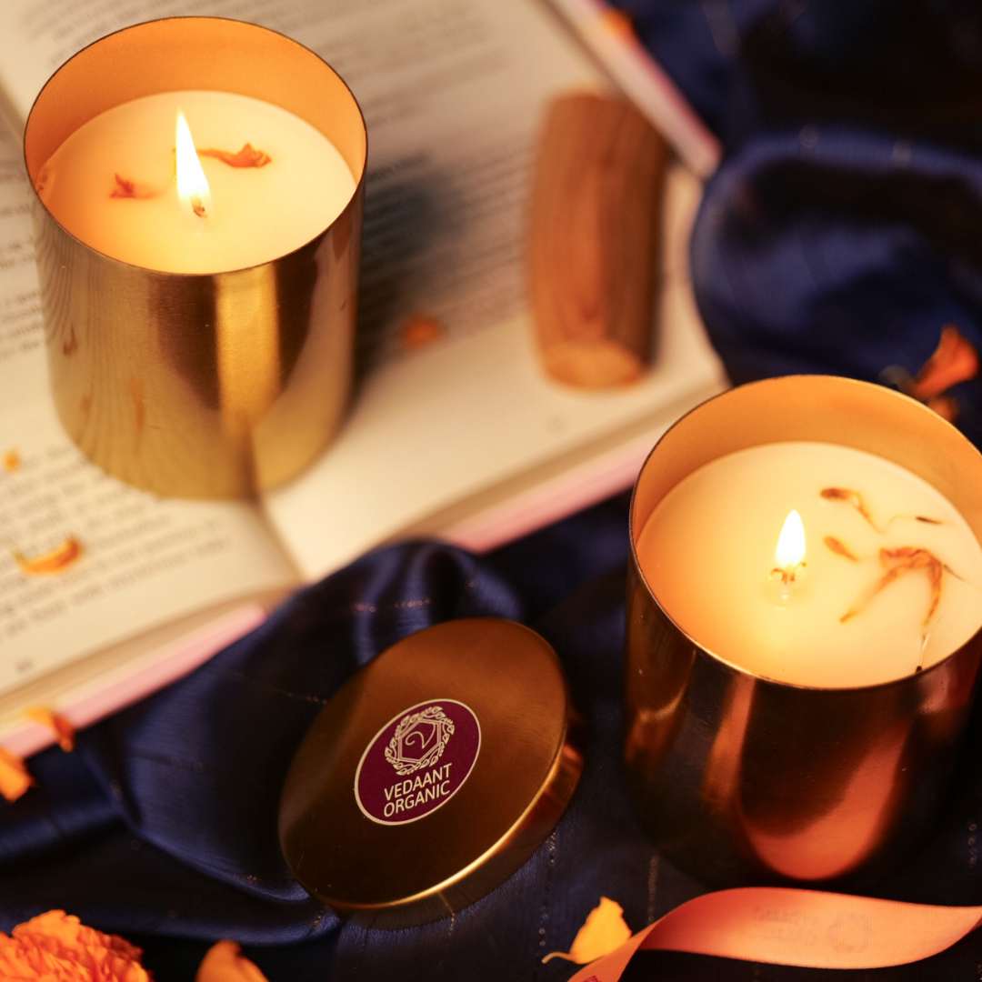 Best Duo I Rose Dew & Sandalwood Marigold Aromatic & Scented Soy Wax Candles