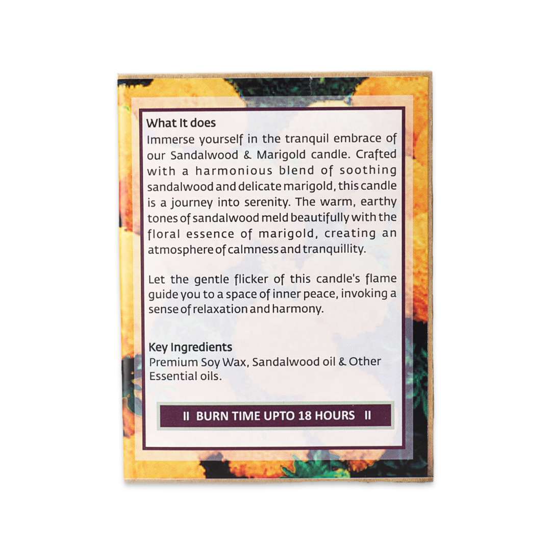 Sandalwood Marigold Aromatic Soy Wax Candle