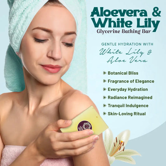 Aloe vera & White Lilly Glycerine Bathing Bar
