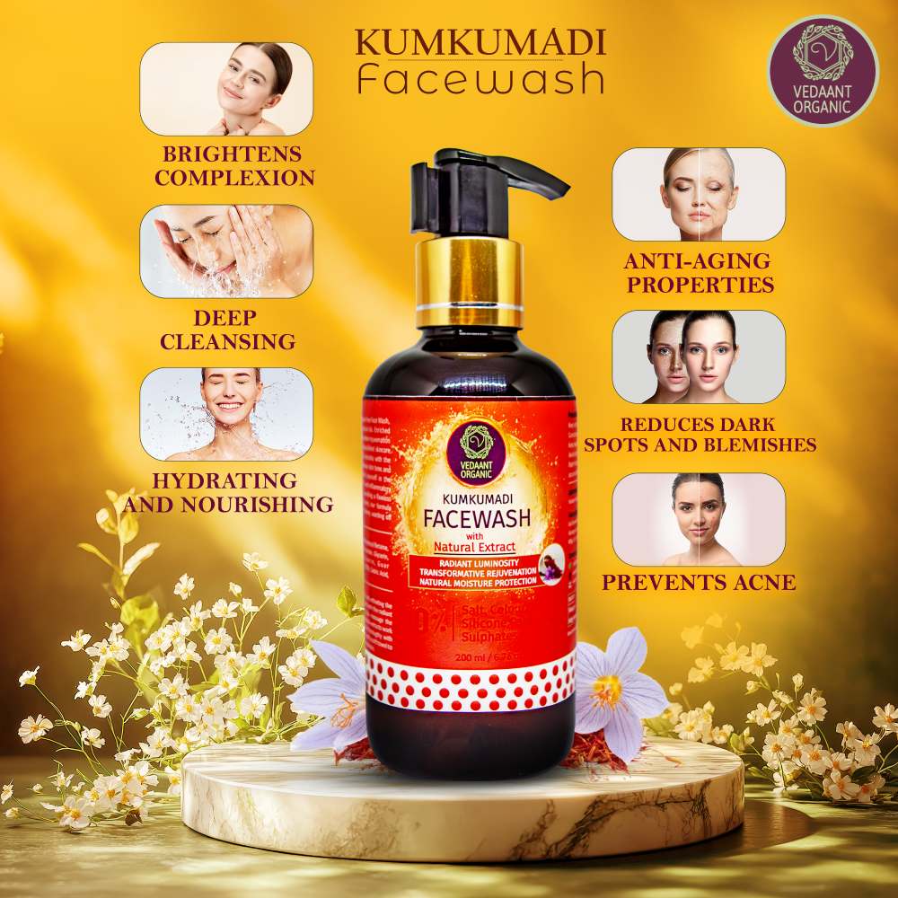 Face Wash Duo Combo I Kumkumadi & Coconut Sandalwood Glow Face Wash with Natural Extracts.