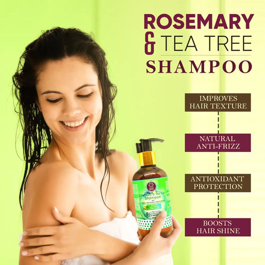 Rosemary & Tea Tree Shampoo with Silk Protein I Keratin I Natural Extracts