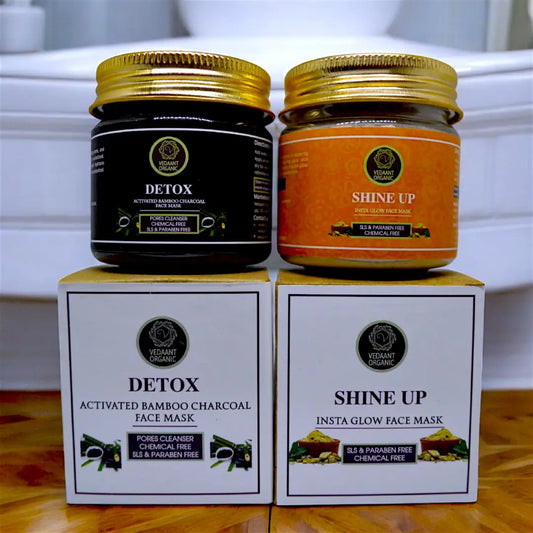 Best Duo I Detox Activated Bamboo Charcoal & Shine Up Instaglow Face Mask