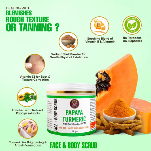 Papaya Turmeric Face & Body Scrub