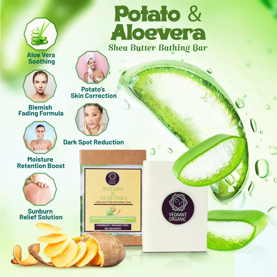 Best of 3 Combo I Potato AloeVera & Mixed Fruit Sheabutter I Orange Honey Oats Glycerine Bathing Bars