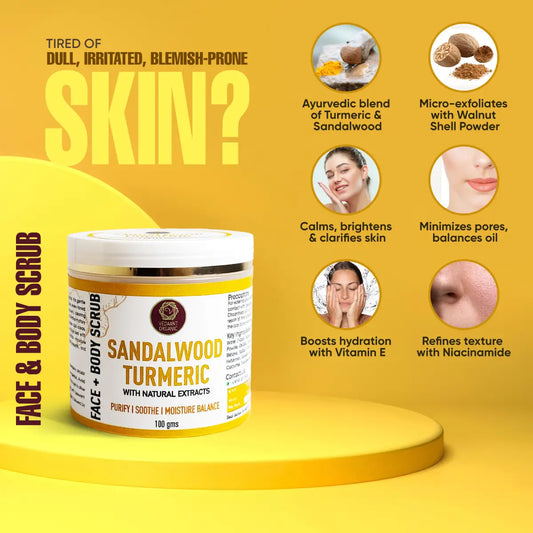 Sandalwood Turmeric Face & Body Scrub