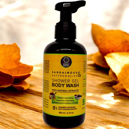 Sandalwood & Saffron Bliss Shower Gel/Body Wash with Natural Extracts