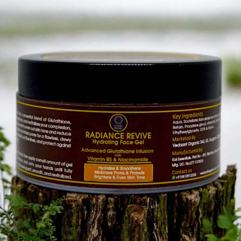 Radiance Revive Hydrating Face Gel with Glutathione I Vitamin B5 & Nia Vedaant Organic Radiance Revive Hydrating Face Gel with Glutathione I Vitamin B5 & Nia Vedaant Organic