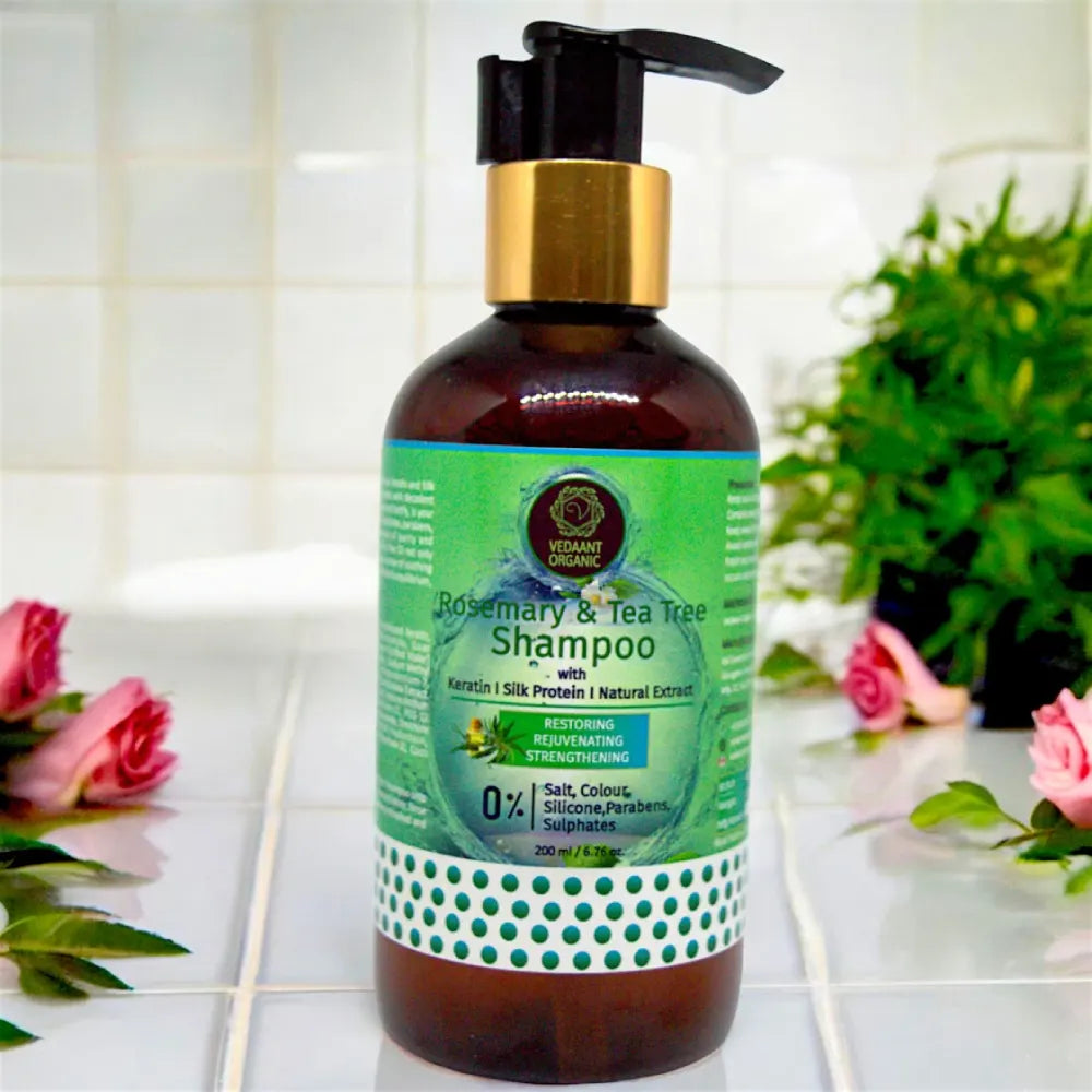 Rosemary & Tea Tree Shampoo with Silk Protein I Keratin I Natural Extracts